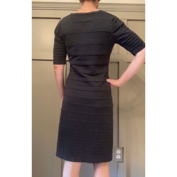 𝅺CALVIN Klein Ribbed Knit Sweater Dress in Charcoal Gray Size Medium - Picture 4 of 10
